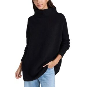 Free People Ottoman Slouchy Tunic Black Sweater